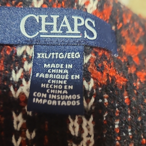 Chaps Red and Black Checkered Cardigan - Picture 3 of 3